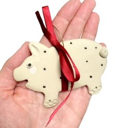 Keramik julegris - prikket