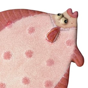 Rdptte - keramik fladfisk til vggen