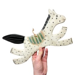 Prikket hest - Keramik vgophng - stor