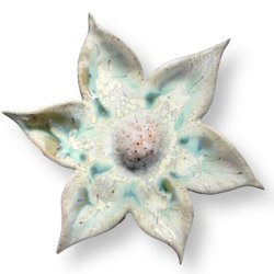 Stor blomst - Keramik vgophng - Klematis grn - 30