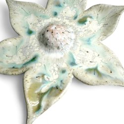 Stor blomst - Keramik vgophng - Klematis grn - 30