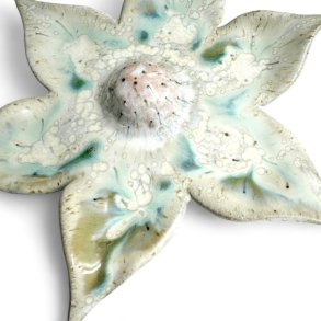 Stor blomst - Keramik vgophng - Klematis grn - 30