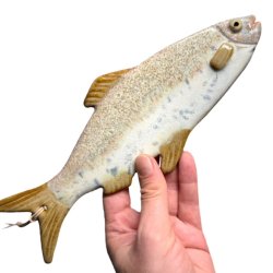 Lkker sild - keramik fisk til vggen - gul