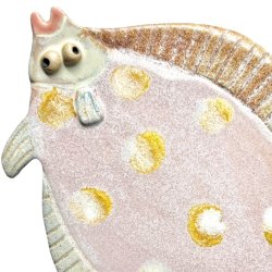 Gylden sptte - keramik fladfisk til vggen