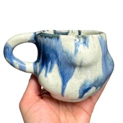 Sansekop med hank - keramik kop - Krystalbl