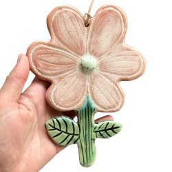 Blomst - keramik blomst vgkunst - rosa