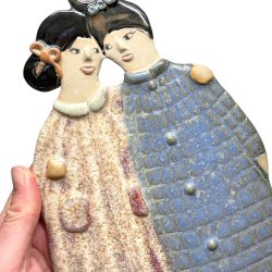 Mig og min bestie - keramik vgophng - Rosa bl