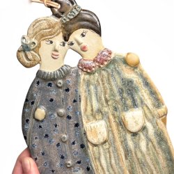 Mig og min bestie - keramik vgophng - Strib og prik