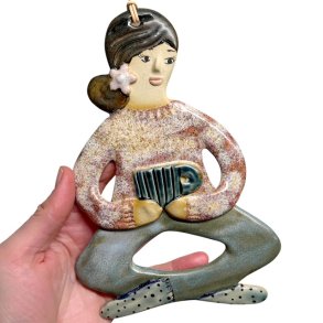 Kaffestund - keramik dame vgophng - Karoline