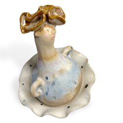 Stdig - keramik krukke med lg