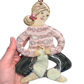 Strikker - keramik dame vgophng - Andrea