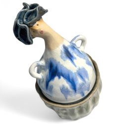 Stolt- keramik krukke med lg