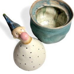 Bubblegum keramikkrukke med lg - Grn