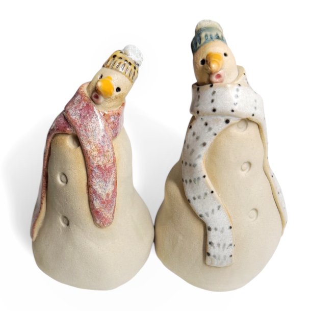 Snemand - keramik figur - Grn hat