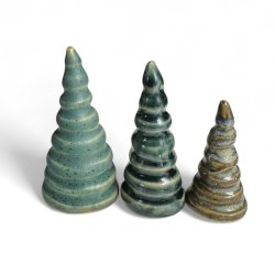 3 keramik juletrer - st 1