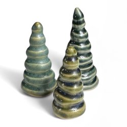3 keramik juletrer - st 2