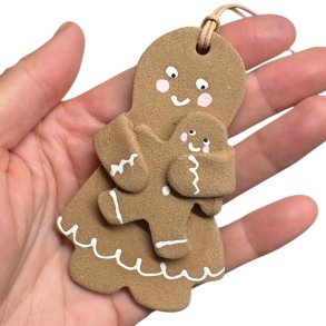 Brunkage mor-barn keramik ophng