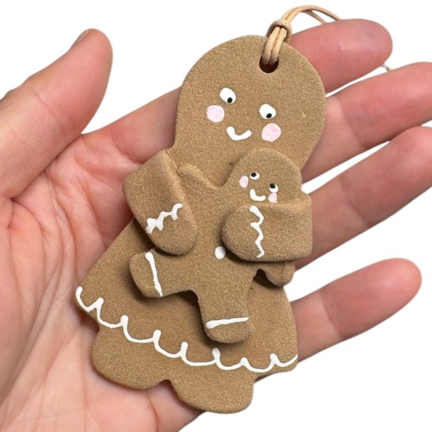 Brunkage mor-barn keramik ophng