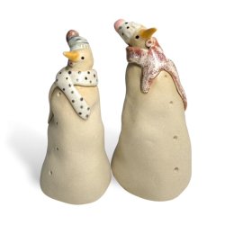 Snemand - keramik figur - Rosa