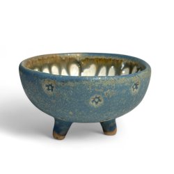 Tre-benet keramik skl - bl blomst