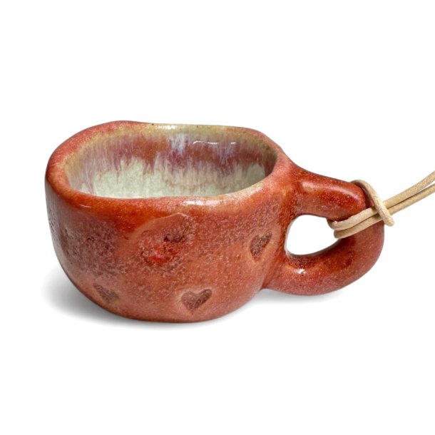 Mini keramikkop - Julepynt - Rosa