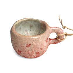 Mini keramikkop - Julepynt - Rosa hjerter