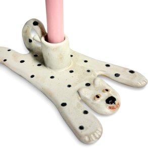 Sneleopard keramik lysestage