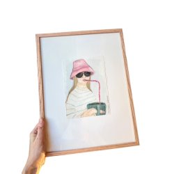 "Kaffetrst" - Original akvarel i eg - 30x40cm