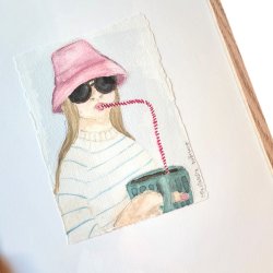 "Kaffetrst" - Original akvarel i eg - 30x40cm