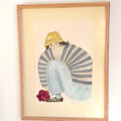 "Min blomst" - Original akvarel i eg - 30x40cm