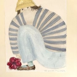 "Min blomst" - Original akvarel i eg - 30x40cm