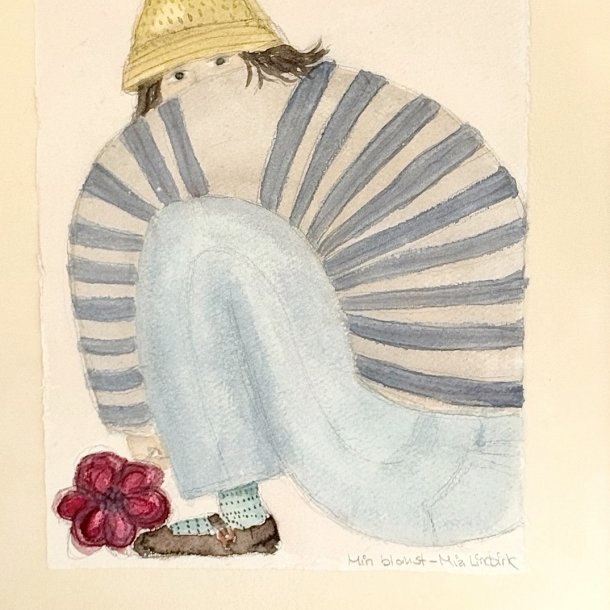 "Min blomst" - Original akvarel i eg - 30x40cm