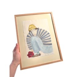 "Min blomst" - Original akvarel i eg - 30x40cm