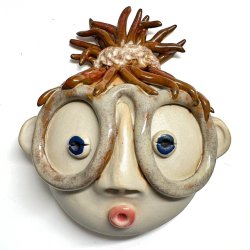 Hottentot brilledame  - keramik v�goph�ng - r�dbrunt h�r