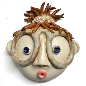 Hottentot brilledame  - keramik vgophng - rdbrunt hr