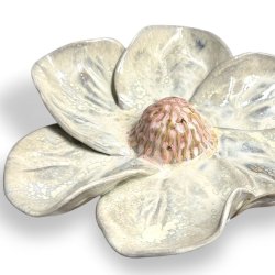 Stor keramik blomst - vgrelief - krystal