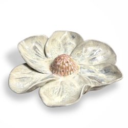 Stor keramik blomst - vgrelief - krystal