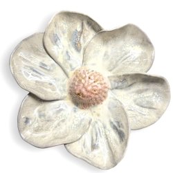 Stor keramik blomst - vgrelief - krystal