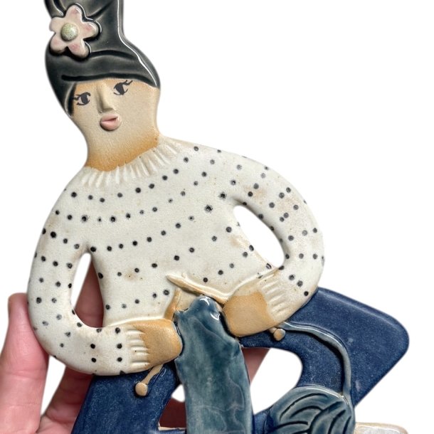 Strikker - keramik dame vgophng - Dorthe