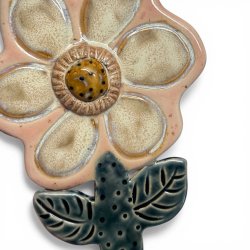 Anemone - keramik blomst v�gkunst  - Rosa