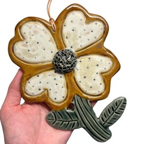 Anemone - keramik blomst v�gkunst  - Amber