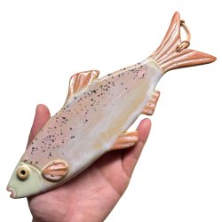 L�kker sild - keramik fisk til v�ggen - Pink