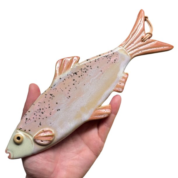 L�kker sild - keramik fisk til v�ggen - Pink